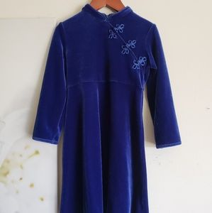 Blue velvet formal dress